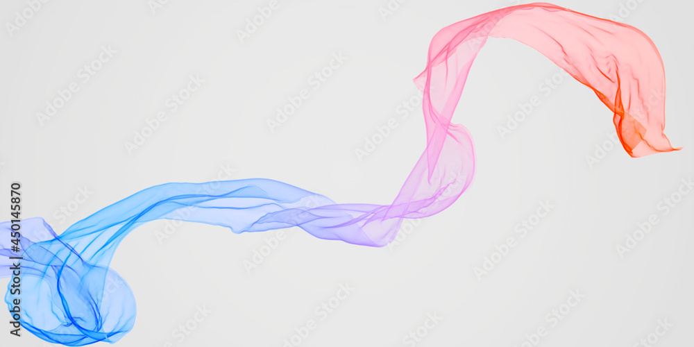 Aufkleber dynamic gradient colorful cloth abstract movement, floating fabric background, 3d rendering elegant 