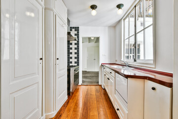 Interior of a beautiful kitchen of an elite house