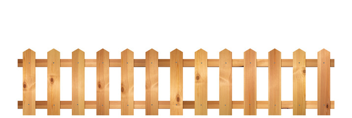 wooden fence isolated on white background