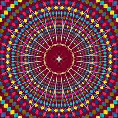 Kaleidoscope geometric colorful pattern. Abstract background. Vector illustration.