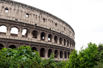 Fototapeta na wymiar The Colosseum on a cloudy summer day in Rome