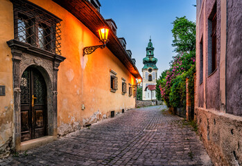 Historic street in Banska Stiavnica