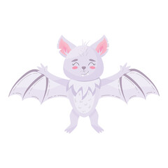 Cute cartoon bat. Halloween vector illustration flittermouse