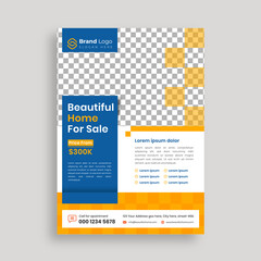 Simple Real Estate Flyer design vector and poster, banner design for Home for Sale