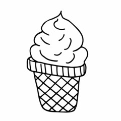 Ice cream in a waffle cup