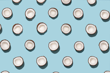 coconuts on a blue background