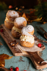 Princess donuts on a wooden board