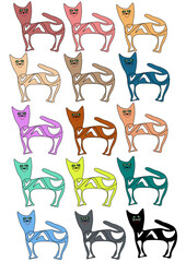 Набор  Кошки цветные