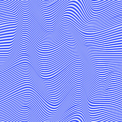Distorted lines in web blue. Vector seamless pattern