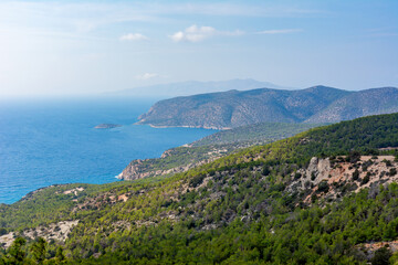Fototapeta na wymiar Rhodes island landscape in summer, Greece