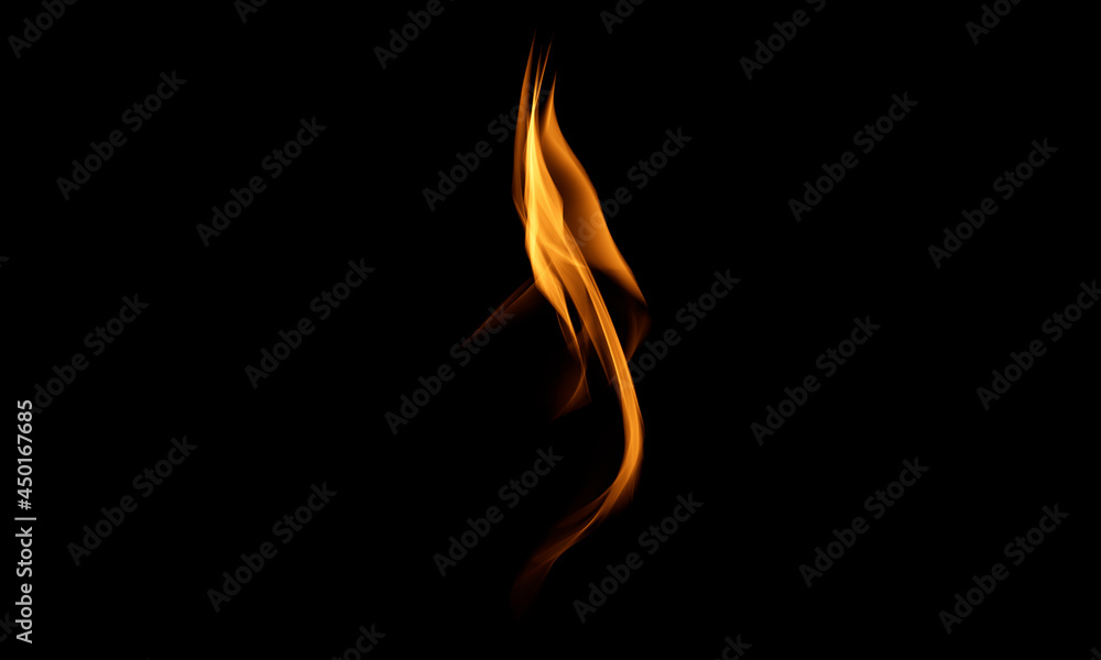 Poster flame tongues on a black background in high resolution. 3d rendering