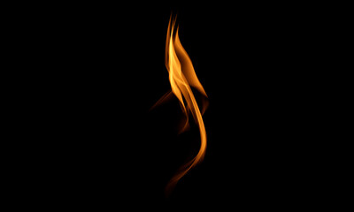 Fototapeta premium Flame tongues on a black background in high resolution. 3D rendering