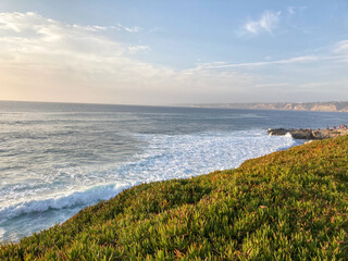 Waves Crashing on the California Coast