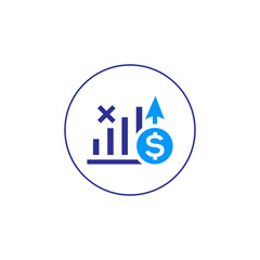 Business growth analysis chart icon