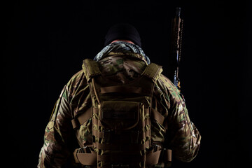 soldier in camouflage