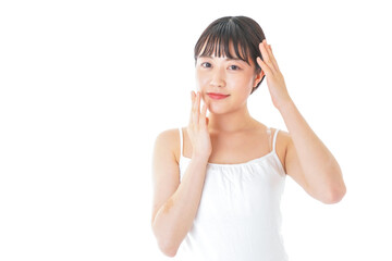 Fototapeta premium 肌のケアをする若い女性