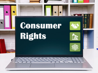  Consumer Rights sign on the laptop.