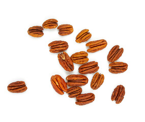 pecan nuts isolated on white background - 450179879