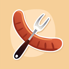 sausage and fork
