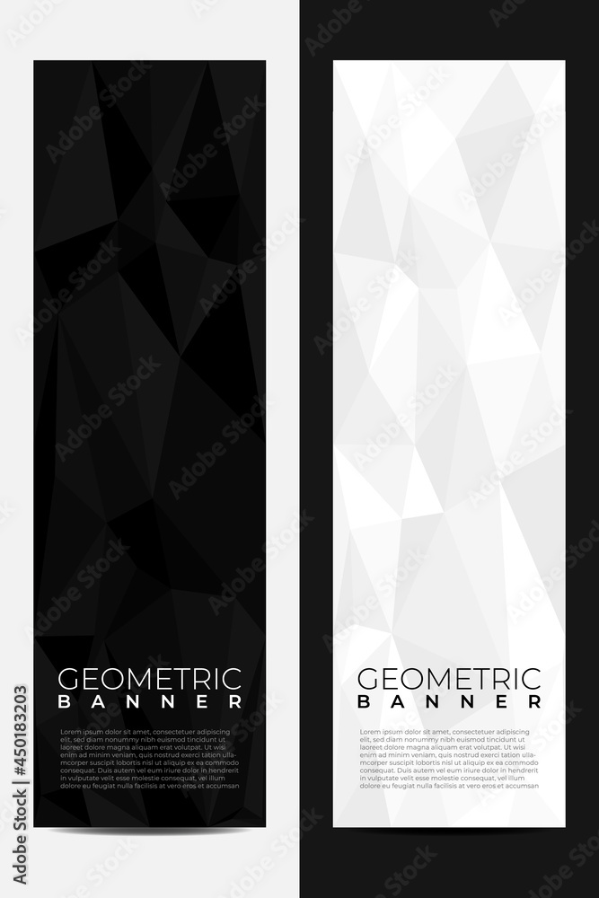 Poster abstract banner with polygon background. templates or website headers. design element. low poly back
