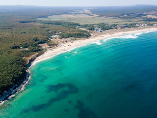 Aerial view of South Beach of Primorsko, Bulgaria