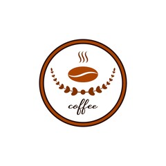 great logo emblem for coffee shop, coffee bean illustration and a touch of vintage and modern style.