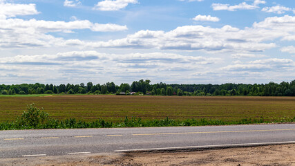 landscape field next to the road