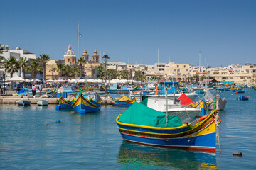 Fototapeta na wymiar Harbour of Marsaxlokk Malta