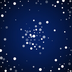 White dots Christmas background. Subtle flying sno