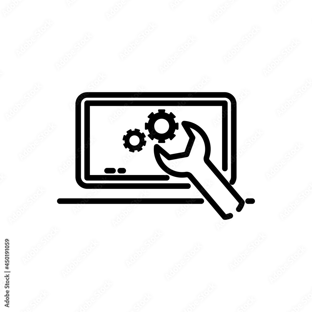 Poster optimization icon. outline style. design template vector