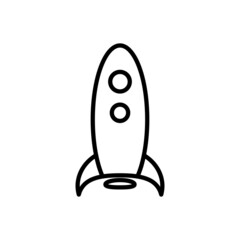 Rocket icon. outline style. Design template vector