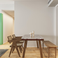 Dining room interior with table