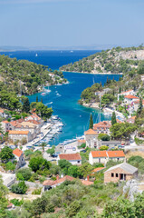 Scenic view on Bobovisca located on the west coast of Brac island in Croatia.