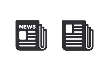 Fototapeta premium Newspaper icon. News symbol. Press media. News headlines. Print edition. Communication symbol. News media. Logo template. Newspaper. News icon. Paper. Pile of papers. Journalism symbol. Front page.