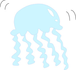 海を漂う可愛いクラゲの素材