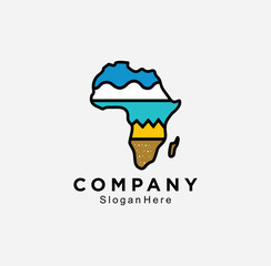Flat Africa Logo Design Stock Image Stock Illustration Template Icon.