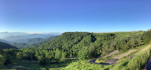 Scenery of Utsukushigahara Plateau in summer at an altitude of 2000m