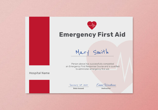 First Aid Certificate Template