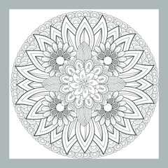 Coloring Book for adults. Hand drawn flowers in zentangle style for t-shirt design or tattoo and coloring book