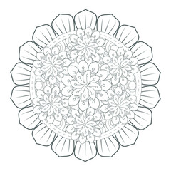 Coloring Book for adults. Hand drawn flowers in zentangle style for t-shirt design or tattoo and coloring book