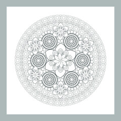 Coloring Book for adults. Hand drawn flowers in zentangle style for t-shirt design or tattoo and coloring book