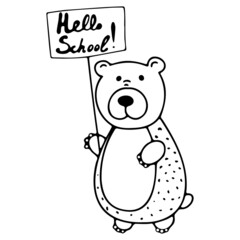 Cute illustration for September 1, knowledge Day, hello school