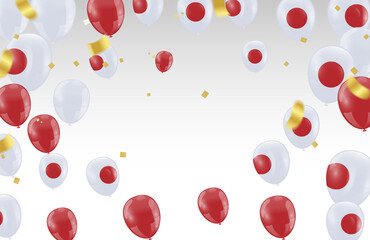 Japan Independence Day poster. Patriotic holiday.Japan balloons