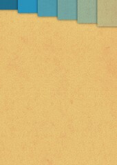 青色の立体フレームのあるボール紙素材