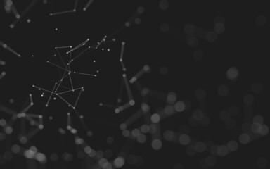 Abstract background. Molecules technology with polygonal shapes, connecting dots and lines. Connection structure. Big data visualization.