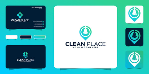 clean location logo design inspiration and business card inspiration