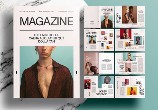 Fashion Magazine Layout Stock Template