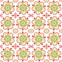 seamless pattern with bright watercolor flowers on a yellow background