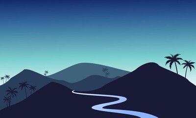 Mountain view and road vector design