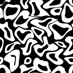 Abstract blots texture. Seamless graphic pattern. Isolated black and white texture. Seamless background for craft, collage, prints.